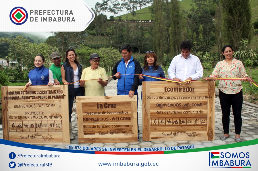 Autoridades de la Prefectura, Patronato Provincial Y Gobierno Parroquial participaron en la inauguración de las obras viales. 