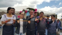 Inauguración de la obra de adoquinado en San Rafael.