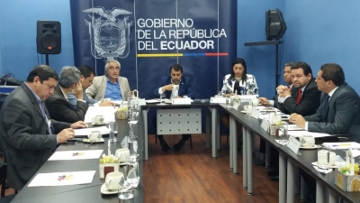 Reunión de los miembros del comité ejecutivo del CONGOPE con el Secretario de la Gestión de la Política, Paúl Granda.