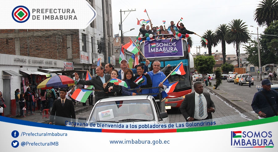 Caravana motorizada para celebrar el pronunciamiento favorable de pertenecer a Imbabura de los moradores de Las Golondrinas.