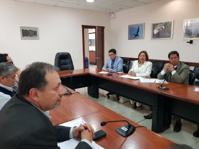 Los prefectos de la Mancomunidad del Norte del Ecuador en la reunión con las autoridades del Gobierno Nacional.