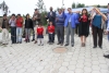 Autoridades de los organismos públicos y pobladores participan en el acto de inauguración. 