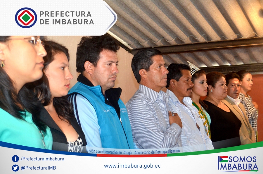 Autoridades presentes en la Sesión Conmemorativa de los 61 años de parroquialización de Chugá.