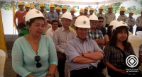 Guadalupe Llori, Prefecta de Orellana; Pablo Jurado, Prefecto de Imbabura y Teresa Carrera, Presidenta del Patronato de Acción Social, durante la visita a la empresa pública de vialidad de Orellana