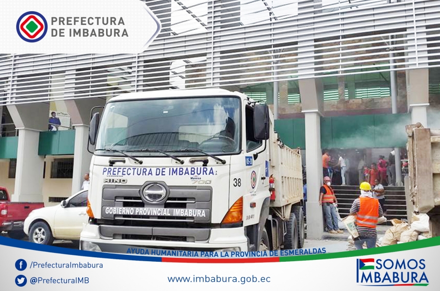 Entrega de donaciones recolectadas de manos imbabureñas. 