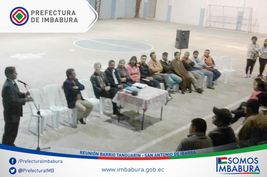 Reunión de los pobladores de Tanguarín con las autoridades de la Prefectura y Gobierno Parroquial. 
