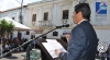 El prefecto de Imbabura, Pablo Jurado, en el acto de rendición de cuentas al pueblo.