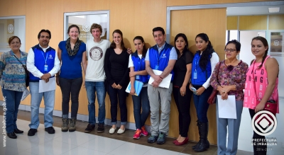 El equipo técnico del Patronato Provincial junto a representes de la Fundación CIMAS y los estudiantes que realizan las pasantías.