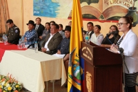 Intervención de la prefecta subrogante de Imbabura, María Gabriela Jaramillo, en la sesión conmemorativa del aniversario de parroquialización.